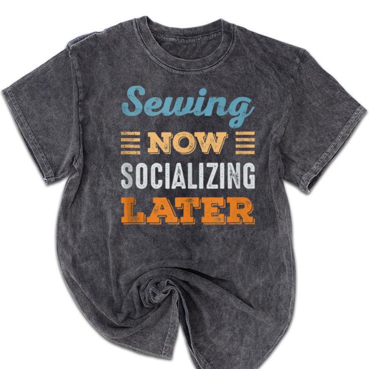 Sewing Now Minimal Socializing Introvert Vintage Mineral Wash Tshirts