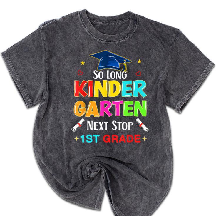 So Long Kindergarten Graduation 2025 Graduate 1st Grade Mineral Wash Tshirts