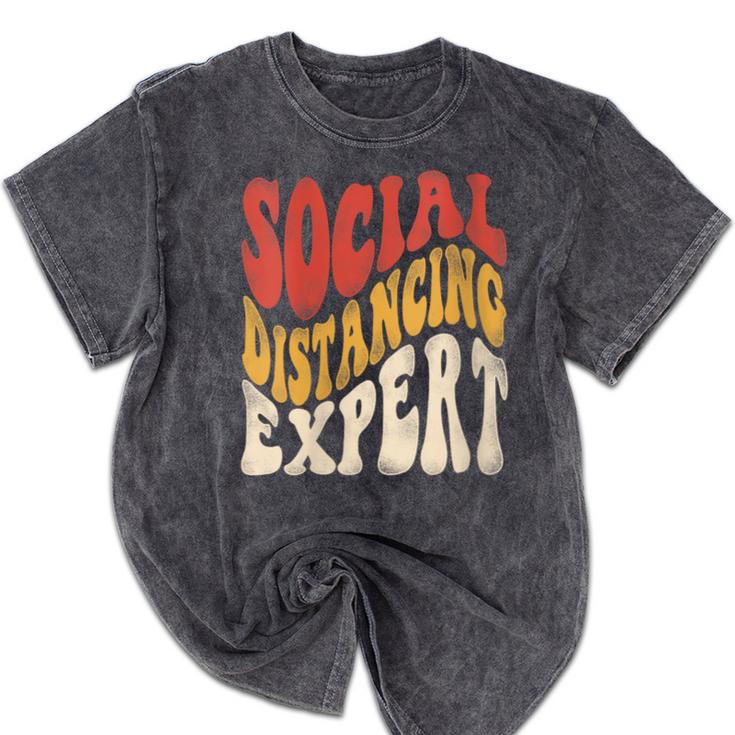 Social Distancing Expert Introvert Mineral Wash Tshirts