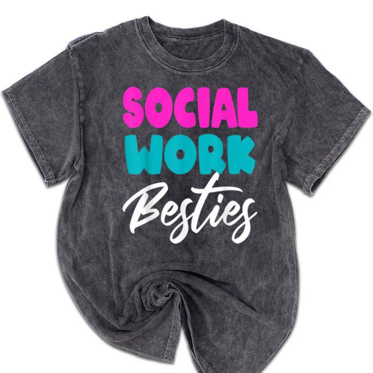 Social Worker Work Coworkers Best Friend Graduation MSW Mineral Wash Tshirts