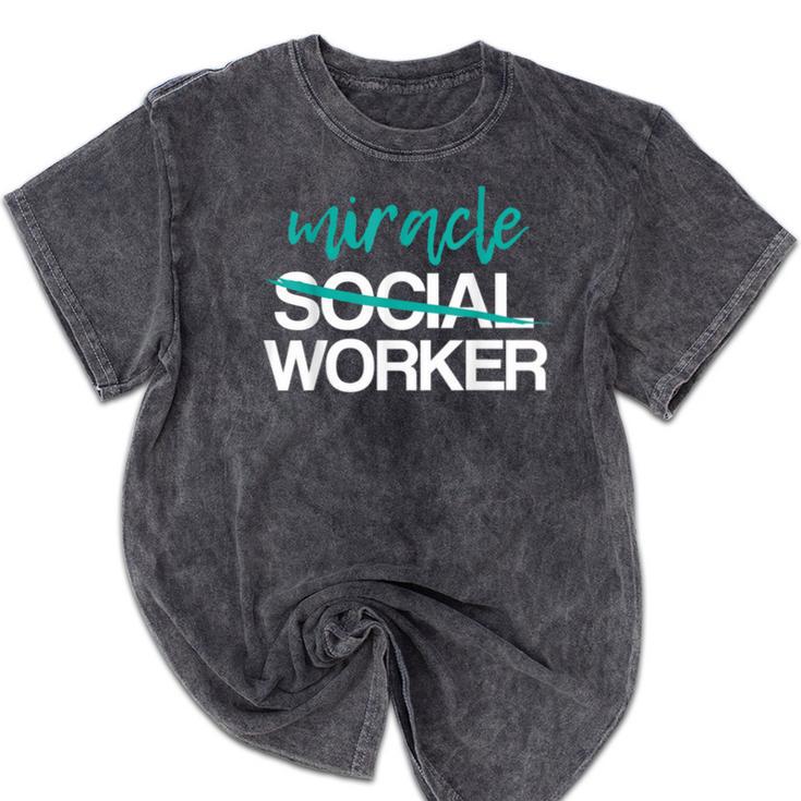 Social Worker Work Month MSW Graduation Masters Mineral Wash Tshirts