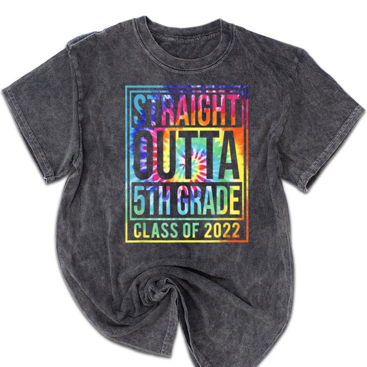 Straight Outta 5th Grade Class Of 2022 School Graduation Mineral Wash Tshirts