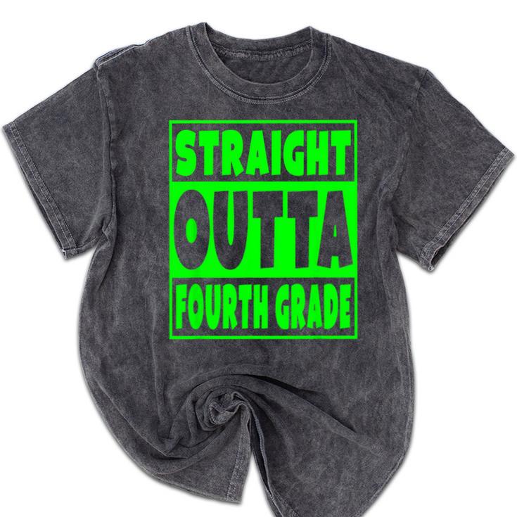 Straight Outta Fourth Grade Graduation Class Mineral Wash Tshirts