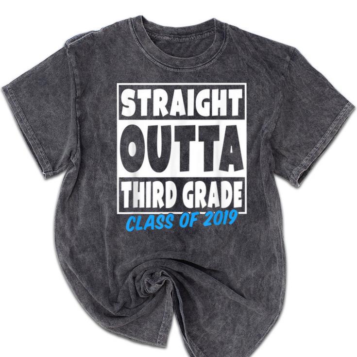 Straight Outta Third Grade Class Of 2019 Graduation Mineral Wash Tshirts