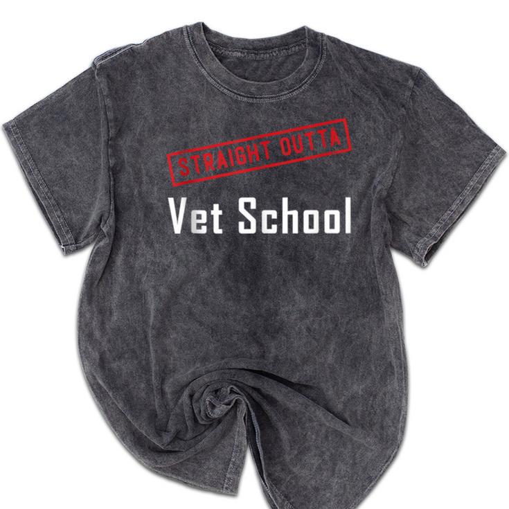 Straight Outta Vet School Graduation Veternarians I Survived Mineral Wash Tshirts