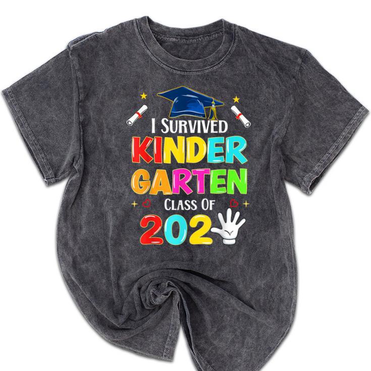 I Survived Kindergarten Graduation 2025 Graduate Boys Girls Mineral Wash Tshirts