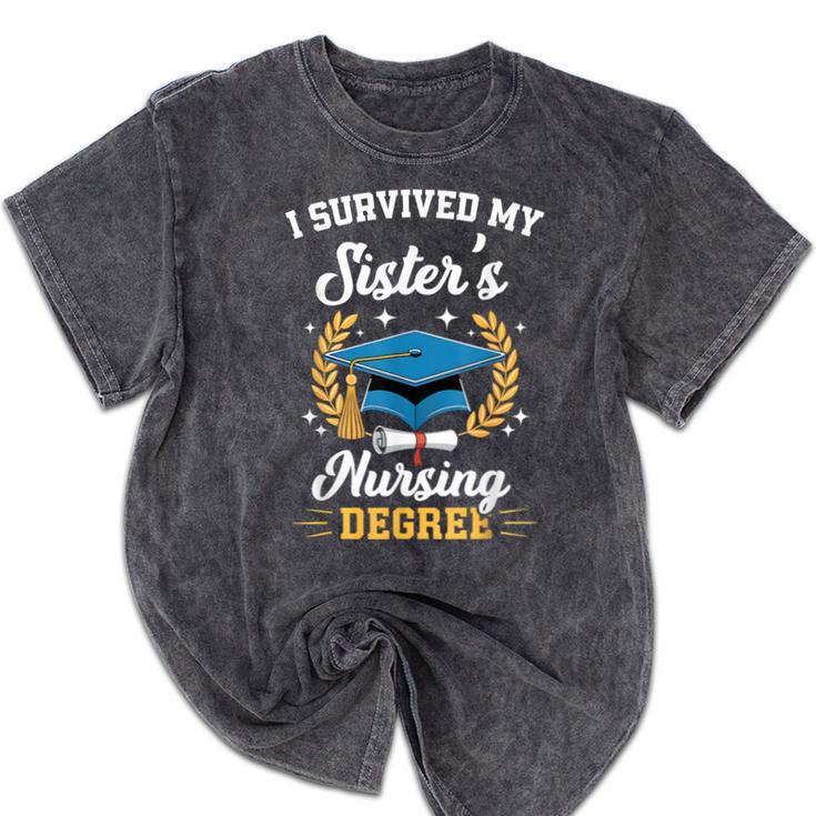 I Survived My Sister's Nursing Degree Graduation Mineral Wash Tshirts
