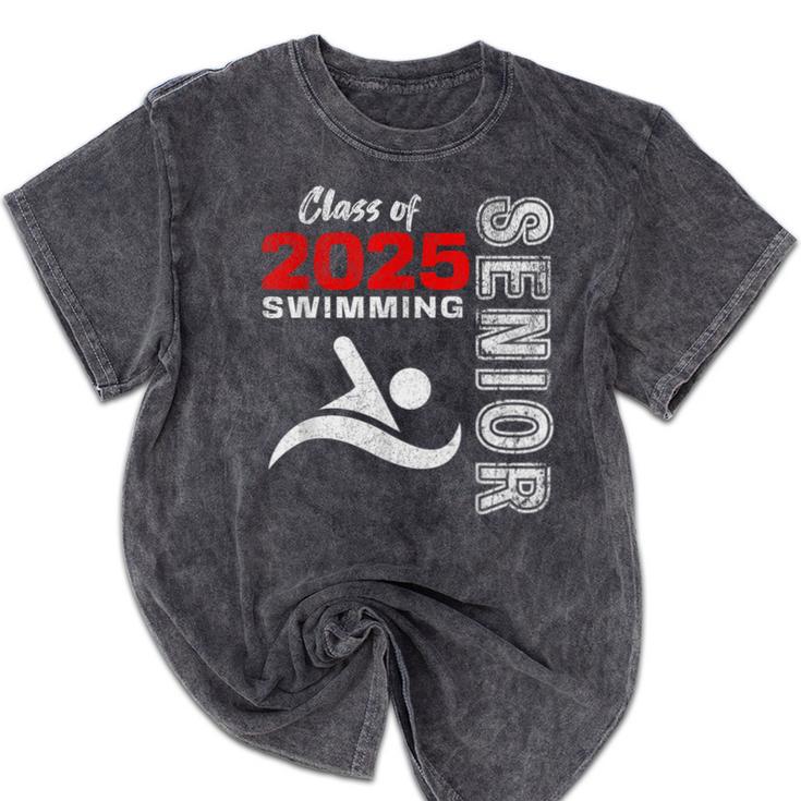 Swimming Team Senior Class Of 2025 Graduation 2025 Mineral Wash Tshirts