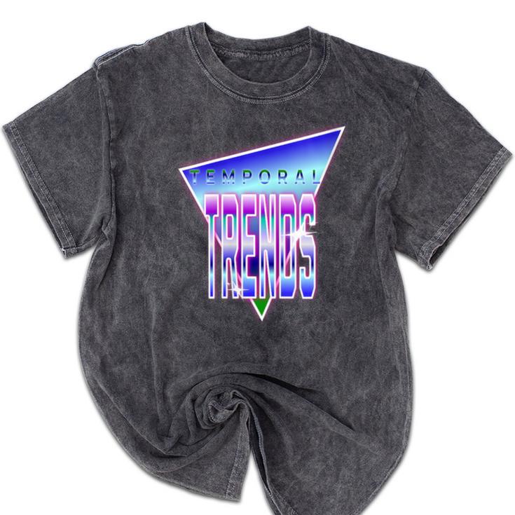 Temporal Trends Vaporwave Style Retro Nostalgia Look Mineral Wash Tshirts