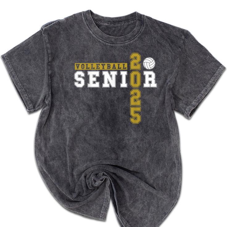 Volleyball Senior Night Volleyball Senior 2025 Graduation 14 Mineral Wash Tshirts