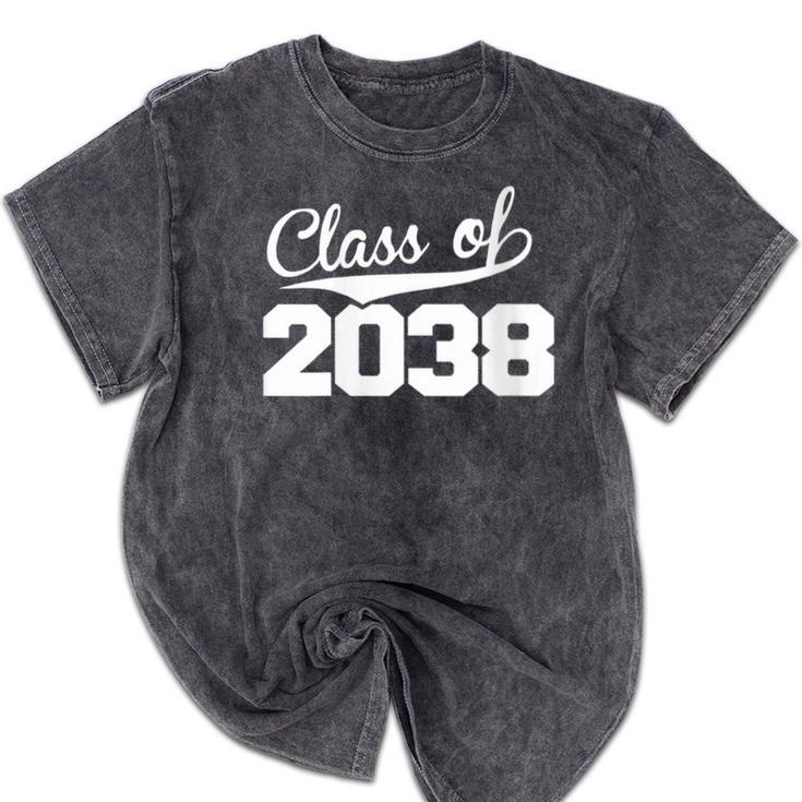Women's Class Of 2038 Kid Adult Future Year Kindergarten Graduation Mineral Wash Tshirts
