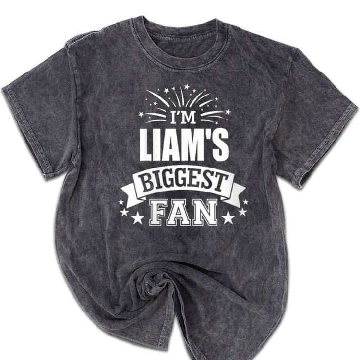 Women's Liam Personalized Name Sports Fan Birthday Graduation Mineral Wash Tshirts