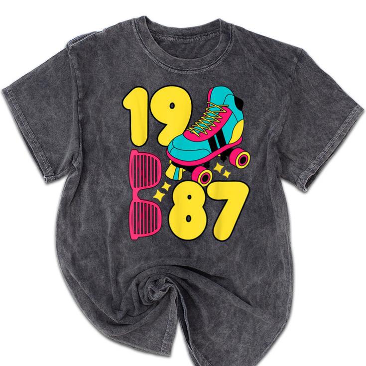 1987 Retro Raised In The 80s Old School Nostalgia Vibes Mineral Wash Tshirts