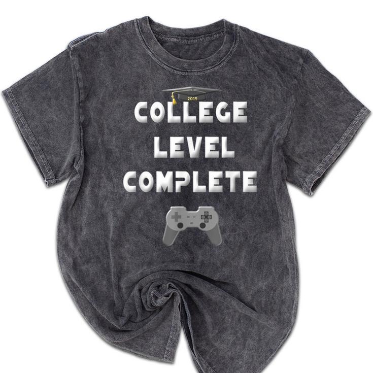 2019 College Level Complete Gamer Graduation Shirts Mineral Wash Tshirts