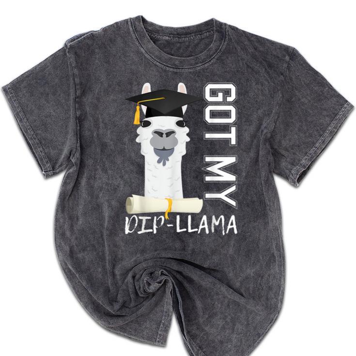 2022 Graduate Graduation For Him Her Got My Dip-Llama Mineral Wash Tshirts