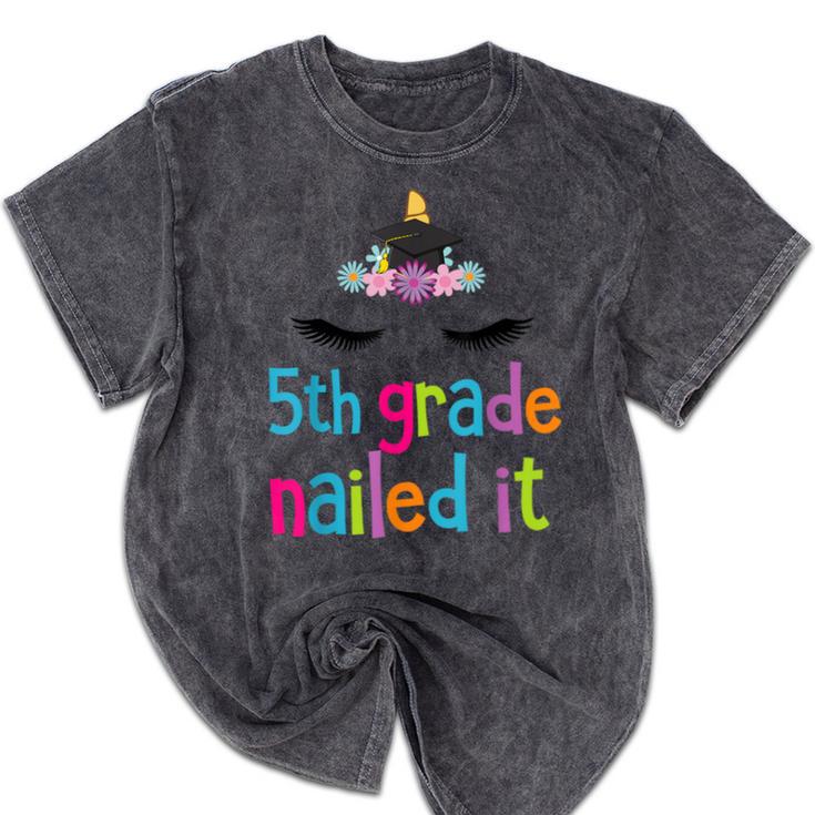 5th Grade Nailed ItShirt Unicorn Graduation Class Of 2018 Mineral Wash Tshirts