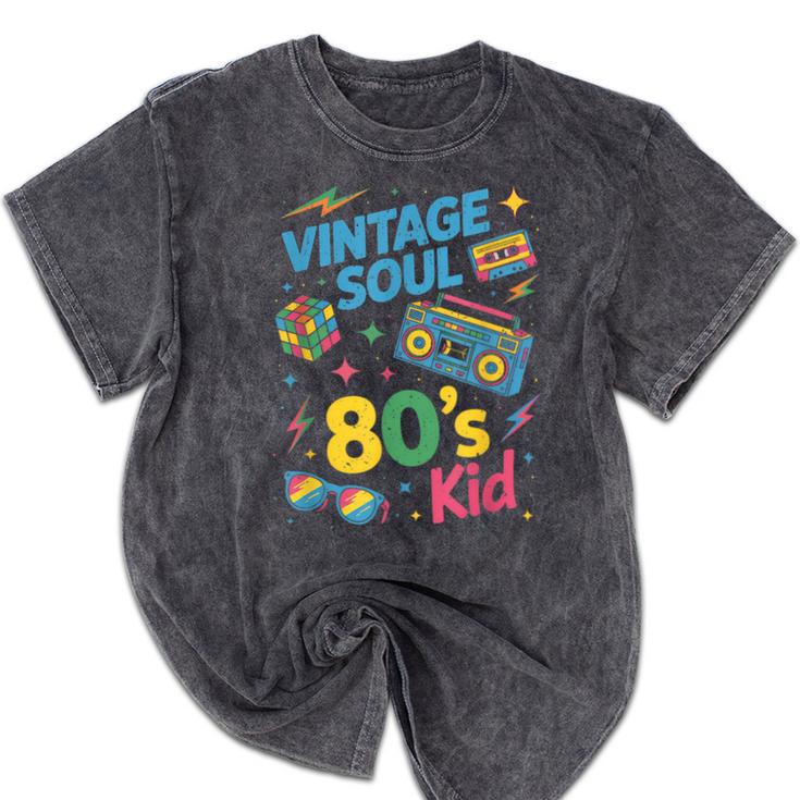 80’s Kid Nostalgia Retro Music Lover Retro 1980s Throwback Mineral Wash Tshirts
