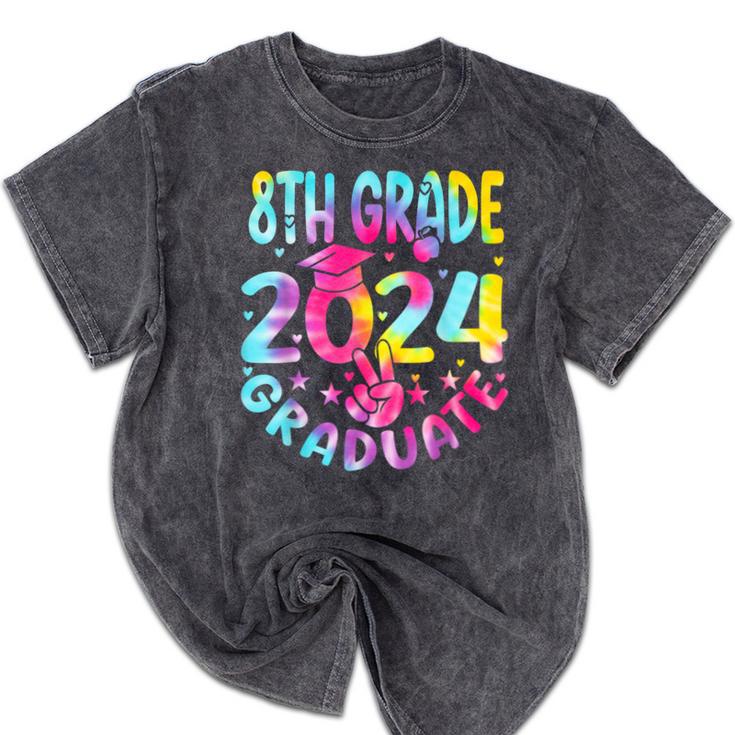 8th Grade Graduate 2024 Graduation Last Day Of School Tie Mineral Wash Tshirts