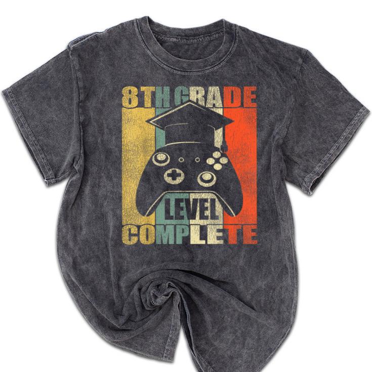 8th Grade Level Complete Gamer Class Of 2024 Graduation Mineral Wash Tshirts