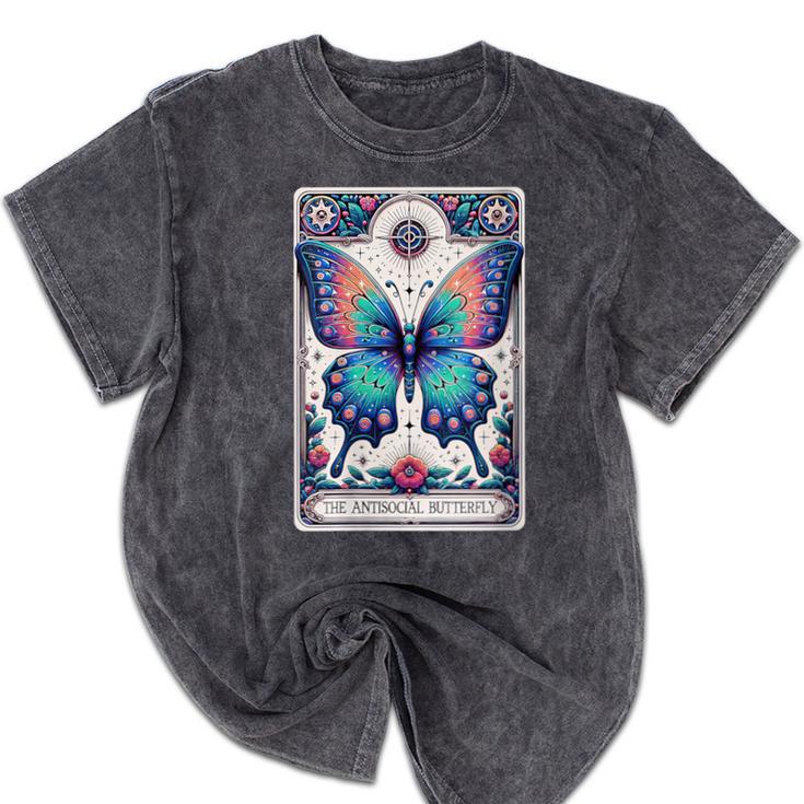 Antisocial Butterfly Introvert Distressed Mineral Wash Tshirts Antisocial Butterfly Introvert Distressed Mineral Wash Tshirts