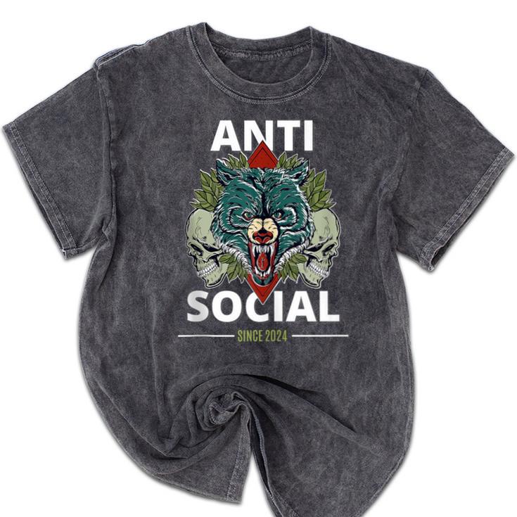 Antisocial Introvert I Like Being Alone Mineral Wash Tshirts Antisocial Introvert I Like Being Alone Mineral Wash Tshirts