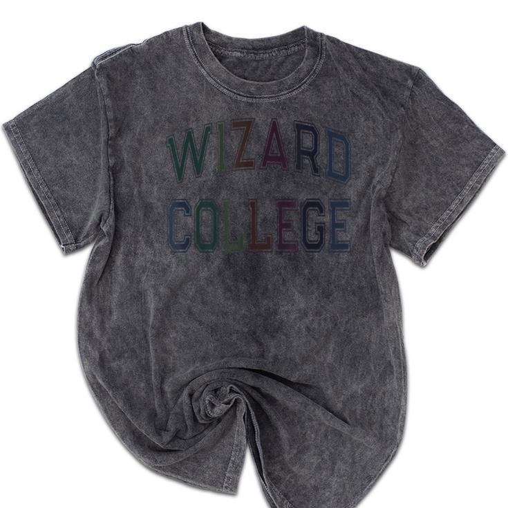 Antisocial WIZARD COLLEGE Introvert Don't Call Me Mineral Wash Tshirts