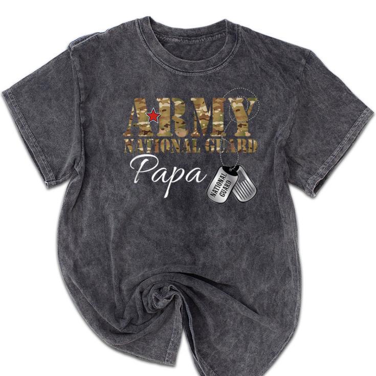 Army National Guard Papa Army National Guard Graduation Papa Mineral Wash Tshirts