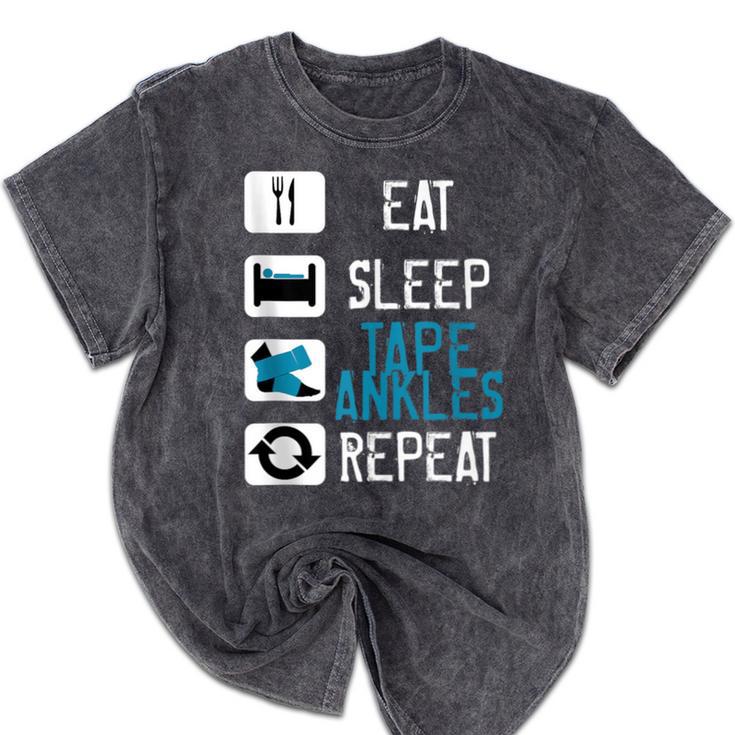 Athletic Trainer Eat Sleep Tape Ankles Graduation Mineral Wash Tshirts