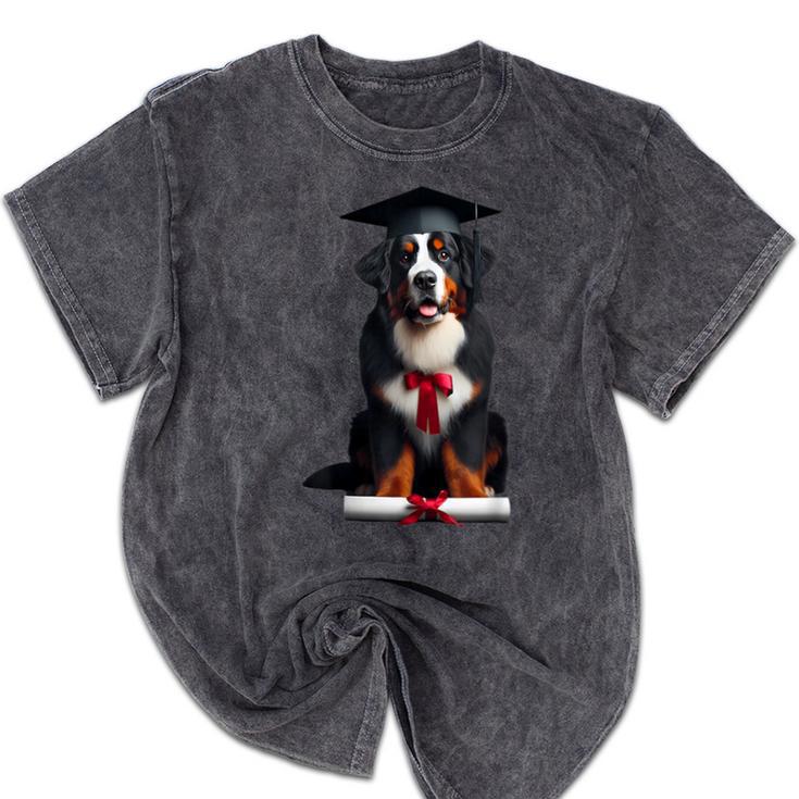 Bernese Mountain Dog Graduation Cap Graduate Training School For Men Women Girls Kids Mineral Wash Tshirts