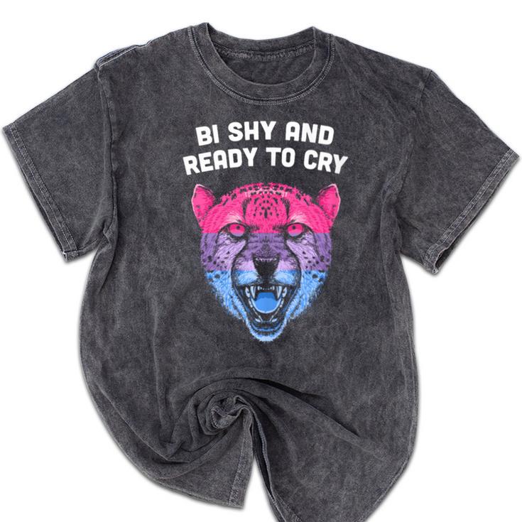 Bi Shy And Ready To Cry Bisexual Introvert Bi Pride Mineral Wash Tshirts Bi Shy And Ready To Cry Bisexual Introvert Bi Pride Mineral Wash Tshirts