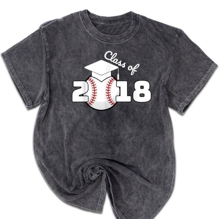 Class Of 2018 Baseball Senior Graduation Shirt Grad Mineral Wash Tshirts