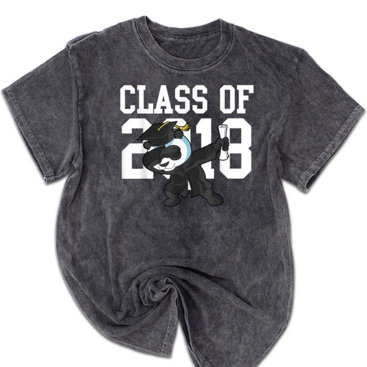 Class Of 2018 Graduation Dabbing Panda Bear Mineral Wash Tshirts