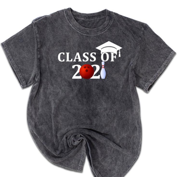 Class Of 2021 Graduation For Him Her Bowling Mineral Wash Tshirts