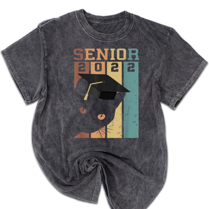Class Of 2022 Graduation Cat Seniors Grad Mineral Wash Tshirts