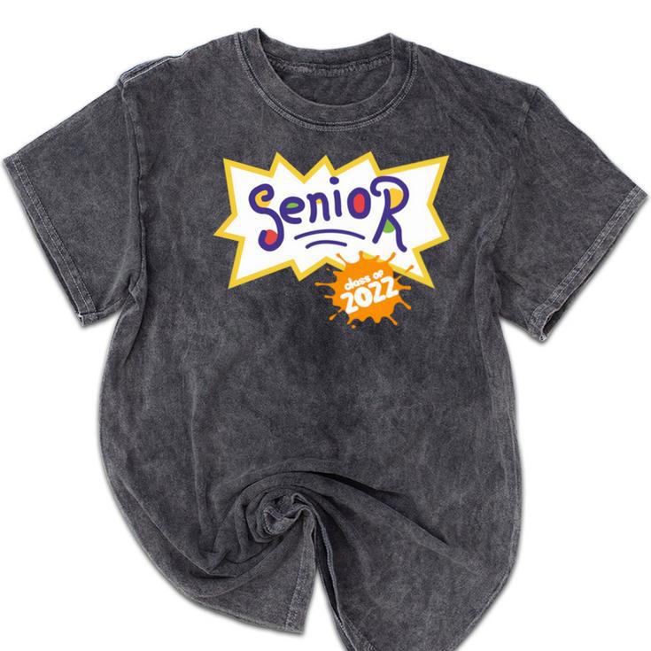 Class Of 2022 Senior Year 90's TV Style Graduation For Grad Mineral Wash Tshirts