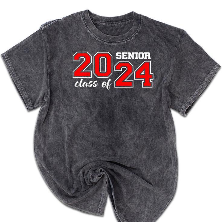 Class Of 2024 Senior Year Boys Girls School Graduation Mineral Wash Tshirts