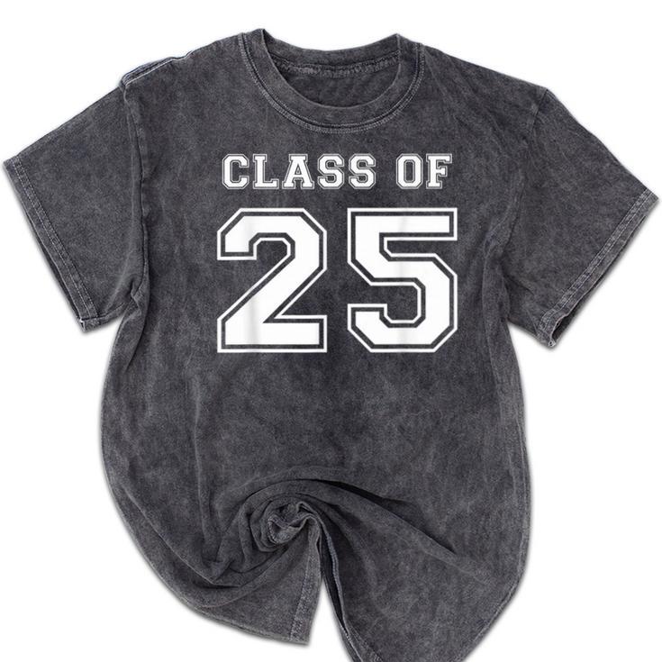 Class Of 2025 Senior Graduation High School Back To School Mineral Wash Tshirts