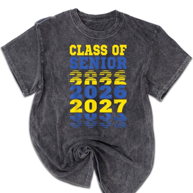 Class Of 2026 2027 Senior Graduation Students Mineral Wash Tshirts
