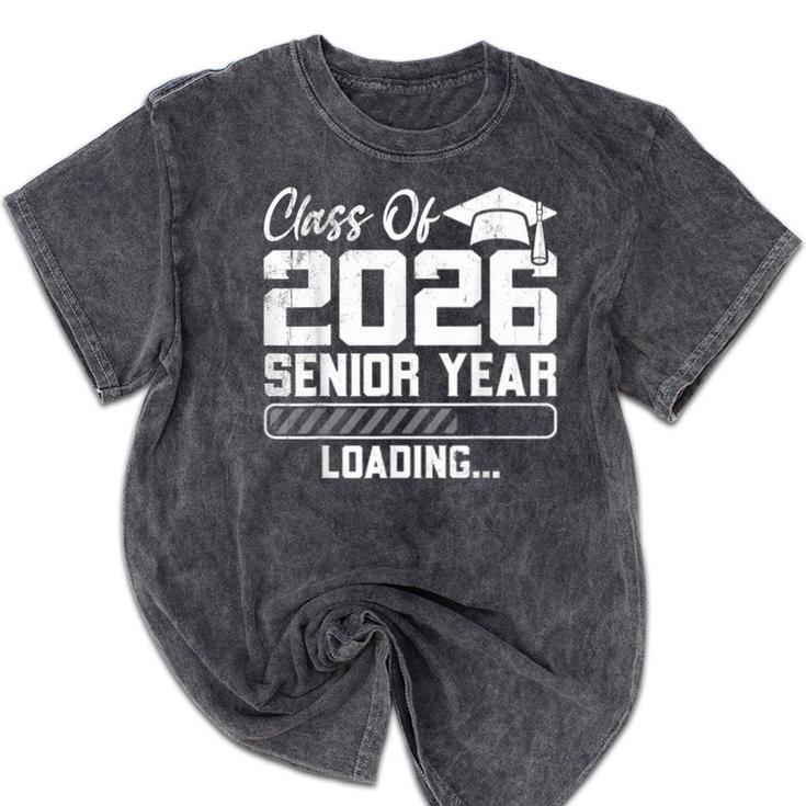 Class Of 2026 Senior Year Loading Countdown Graduation Mineral Wash Tshirts