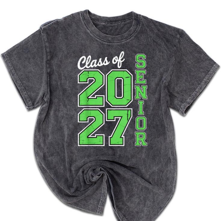 Class Of 2027 Senior 27 High School Graduation Senior 2027 Mineral Wash Tshirts