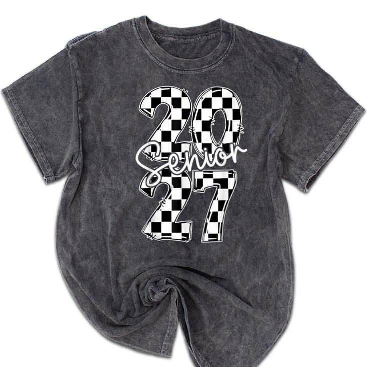 Class Of 2027 Shirt Graduation Senior 2027 Mineral Wash Tshirts