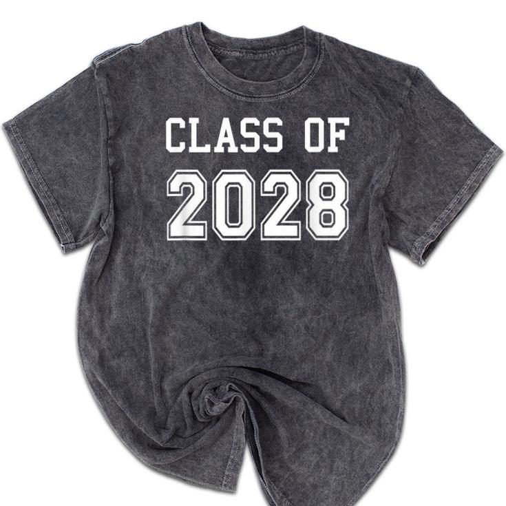 Class Of 2028 Graduation School Grad 2028 Graduate Mineral Wash Tshirts