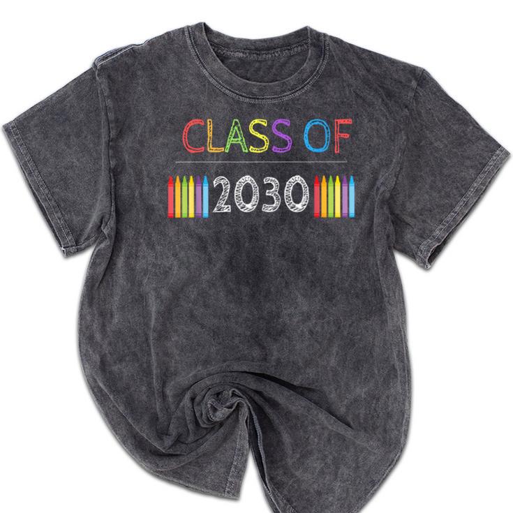 Class Of 2030 Graduation Shirt Men Women Boys Girls Cute Mineral Wash Tshirts