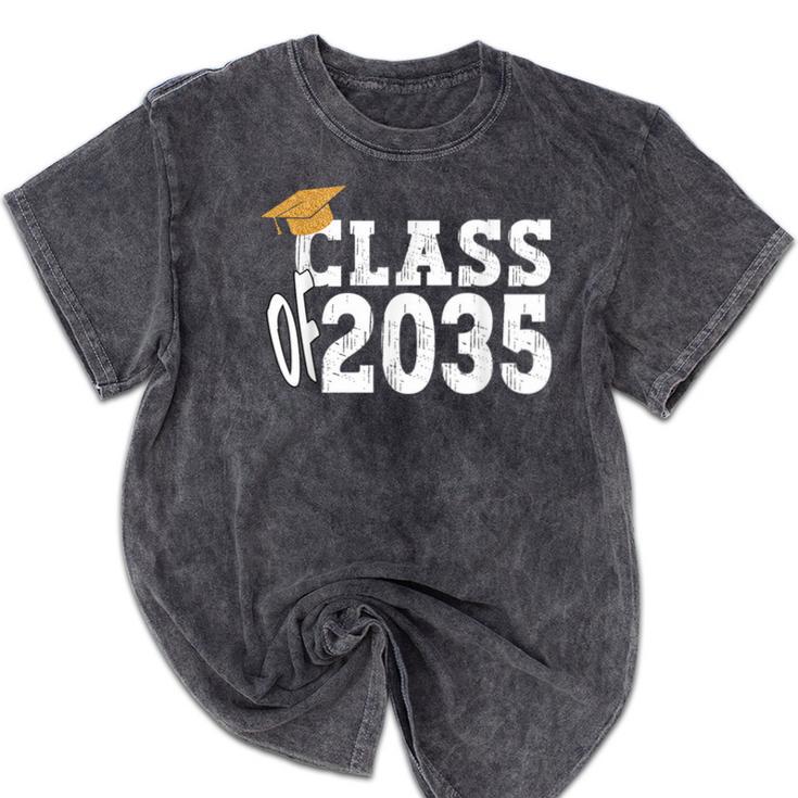 Class Of 2035 Grow With Me Boy Girl First Day Of Graduation Mineral Wash Tshirts