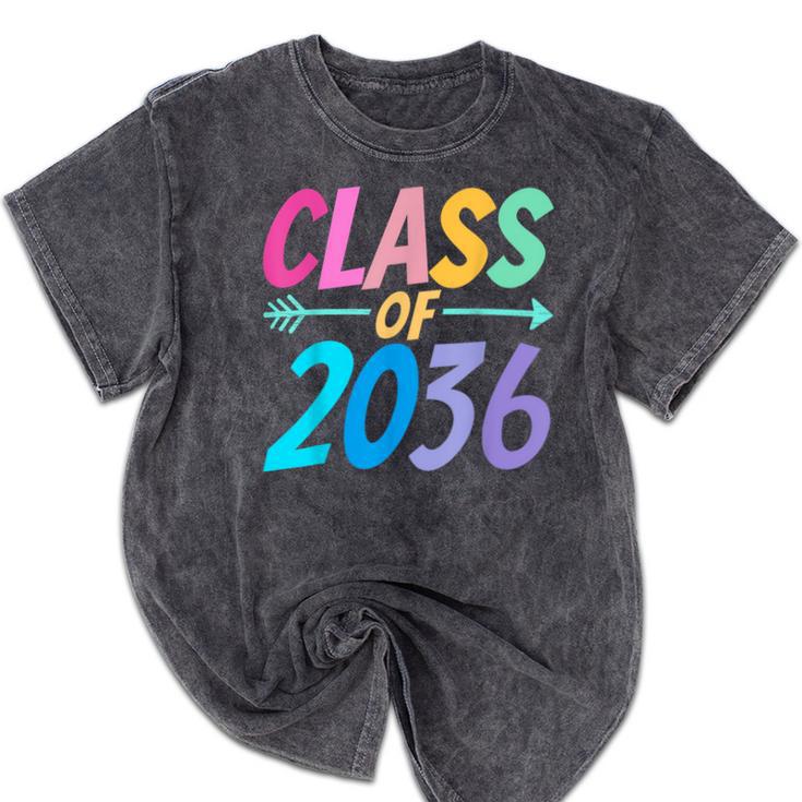Class Of 2036 First Day Kindergarten Grow With Me Graduation Mineral Wash Tshirts