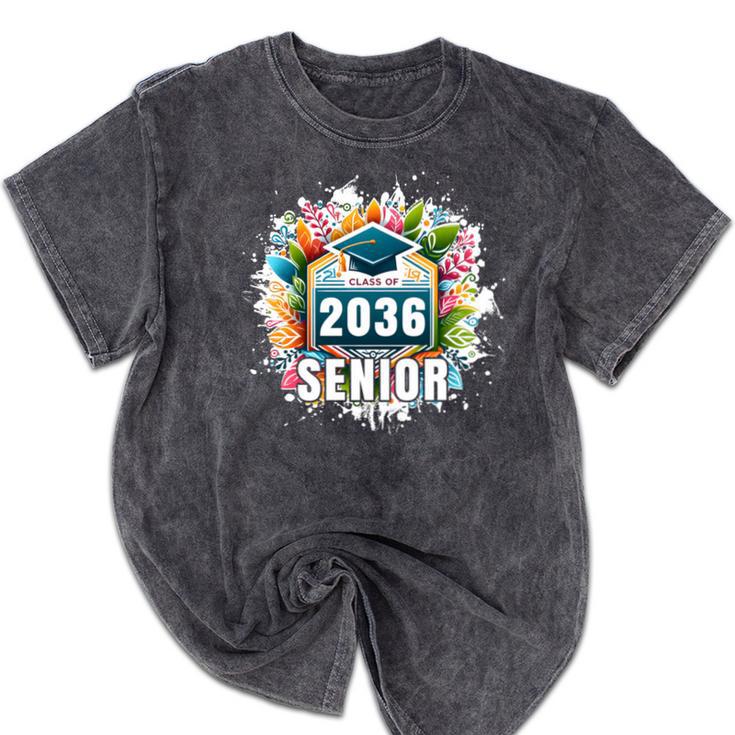 Class Of 2036 Graduation School Vintage Senior 2036 Mineral Wash Tshirts