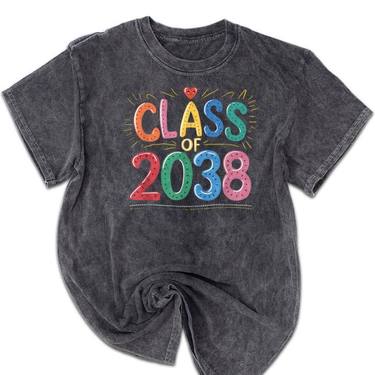 Class Of 2038 Pre K Graduate Preschool Graduation Mineral Wash Tshirts