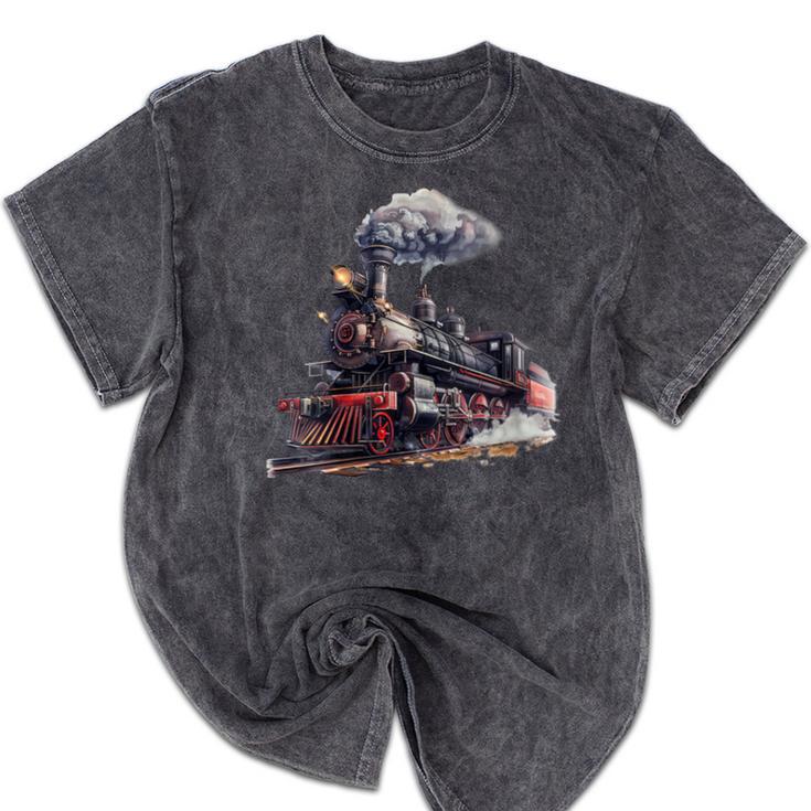 Classic Steam Train Enthusiasts Nostalgia For Train Lovers Mineral Wash Tshirts Classic Steam Train Enthusiasts Nostalgia For Train Lovers Mineral Wash Tshirts
