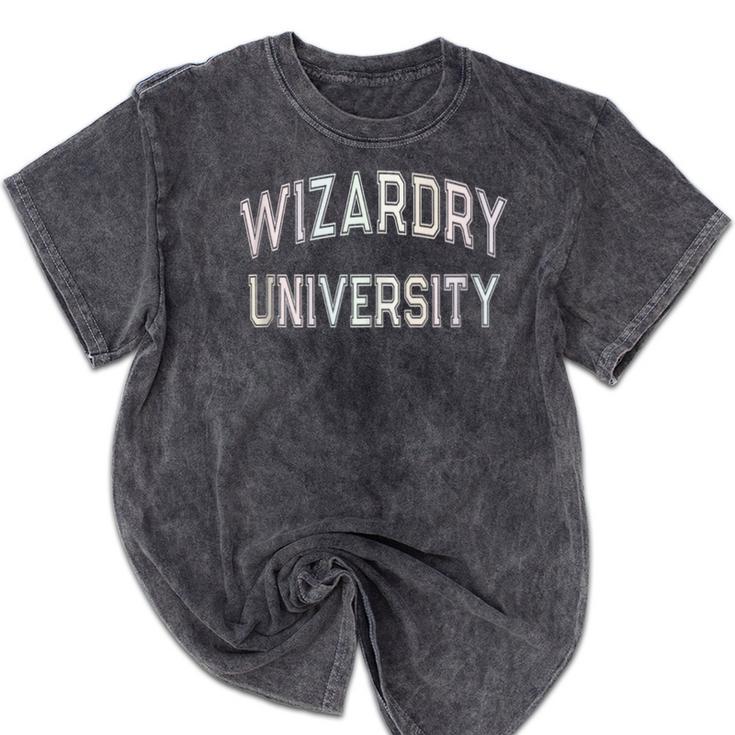 Crazy Antisocial WIZARDRY UNIVERSITY Introvert Don't Call Me Mineral Wash Tshirts
