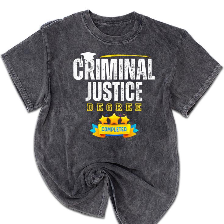 Criminal Justice Degree Graduation Senior Celebration Grad Mineral Wash Tshirts